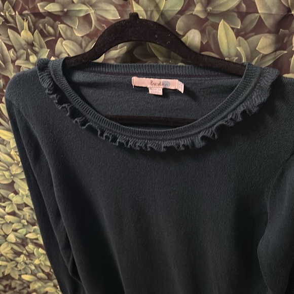 BODEN Ruffle Evergreen Woolblend Lightweight Sweater SzXL GUC - Picture 2 of 14